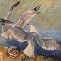 "RI Hot Wiener, Eighth Deadly Sin" after Jamie Wyeth by Ann Hagan Webb, SOLD @ SBG