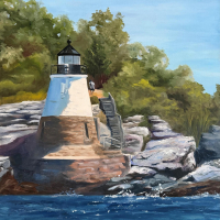 "Castle Hill Light, Newport RI" by Ann Hagan Webb, SOLD @SBG