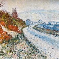 “Entrance to the Village of Vetheuil in Winter” by Craig Masten after Claude Monet