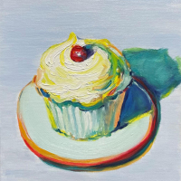 MOST AUTHENTIC, "Thiebaud’s Cupcake" by Didem Kokturk after Wayne Thiebaud, SOLD @ SBG