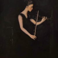 "Girl With Violin" by Elaine Porter after Charles Tarbell
