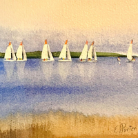 "Heading To The Mark" by Elaine Porter, SOLD @ SBG