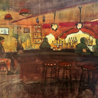 "Drinks At Salvation" by Linda Davey, SOLD @ SBG