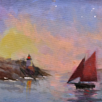 Linda King Davey, "Red Sails"