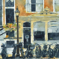 Honorable Mention : "Along the Canal" by Lorraine Bromley, SOLD @ SBG