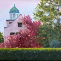 Meg Arpin, "Bell Tower And Cherry Tree"