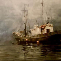 "Skagway Trawler" after Richard Schmid by Paola Mangiacapra, SOLD @ SBG
