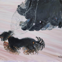 "Leash in Motion" after Giacomo Balla by R. Curtis Grosvenor, SOLD @ SBG